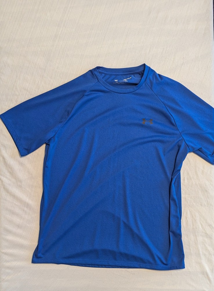 Under Armour Tech Tee Men's M Blue Relaxed Fit Polyester Lightweight Logo