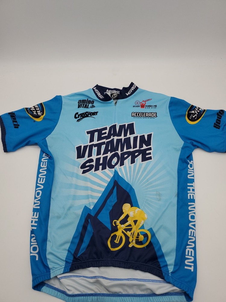 Verge Sport Cycling Jersey Men Large Aop Blue Zip..#25248
