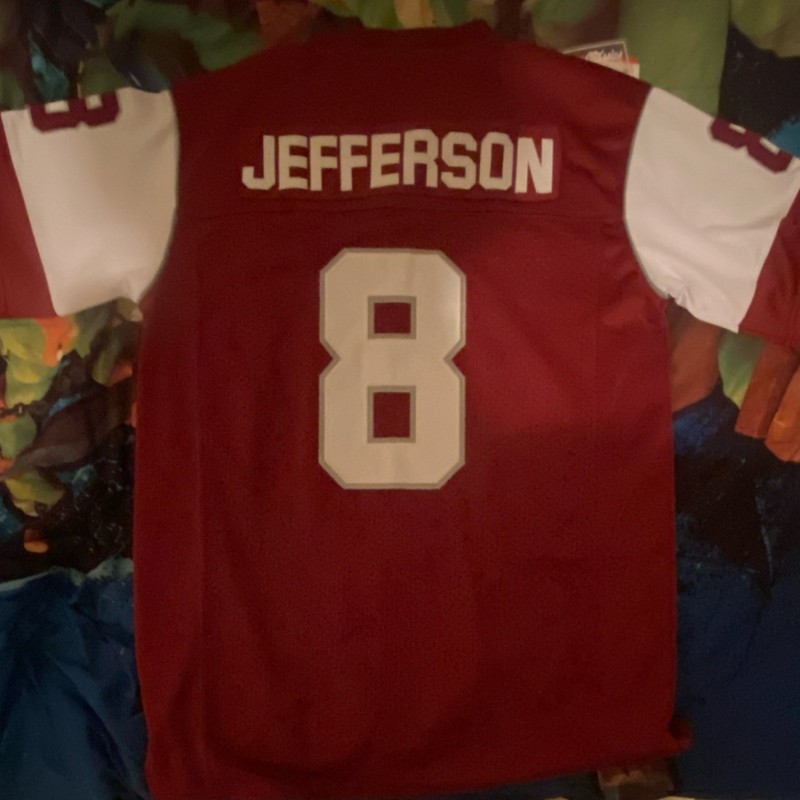 Headgear Classics Justin Jefferson #8 Football Jersey Red White Mesh L gallery