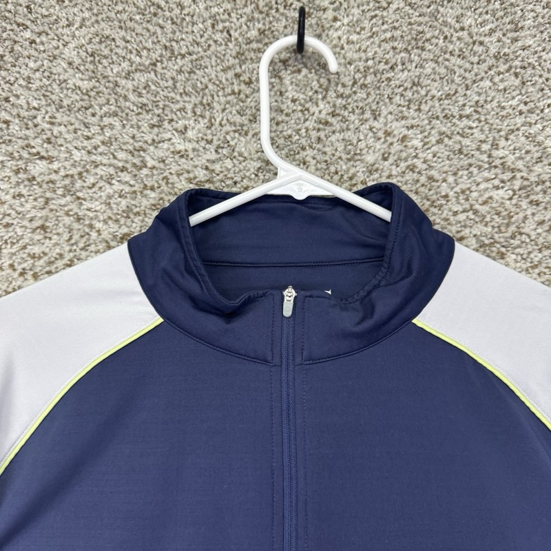 Peter Millar Perth 1/4 Zip Pullover Mens L Crown Sport Performance Blue White gallery