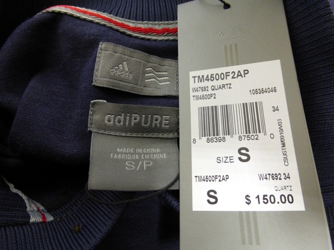 Adidas - AdiPURE Button Mock Pullover in Quartz Size SMALL gallery