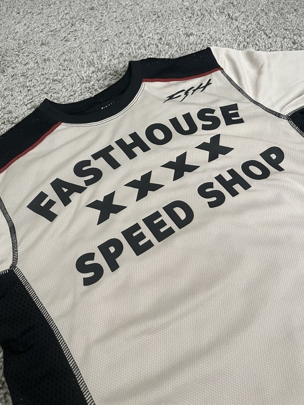 Fasthouse Speed Shop Jersey Mens Small Black White Moto BMX Racing Shirt FH Bike gallery