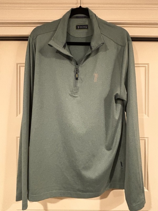 Lot of 2 William Murray 1/4 Zip Long Sleeve Golf Pullover Mens Large Green Gray gallery