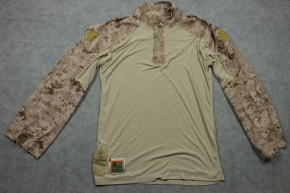 Propper FROG Combat Shirt Mens Medium Beige Desert MARPAT Long Sleeve 1/4 Zip FR
