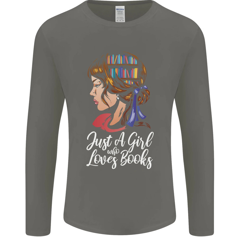 A Girl Who Loves Books Bookworm Reading Mens Long Sleeve T-Shirt gallery