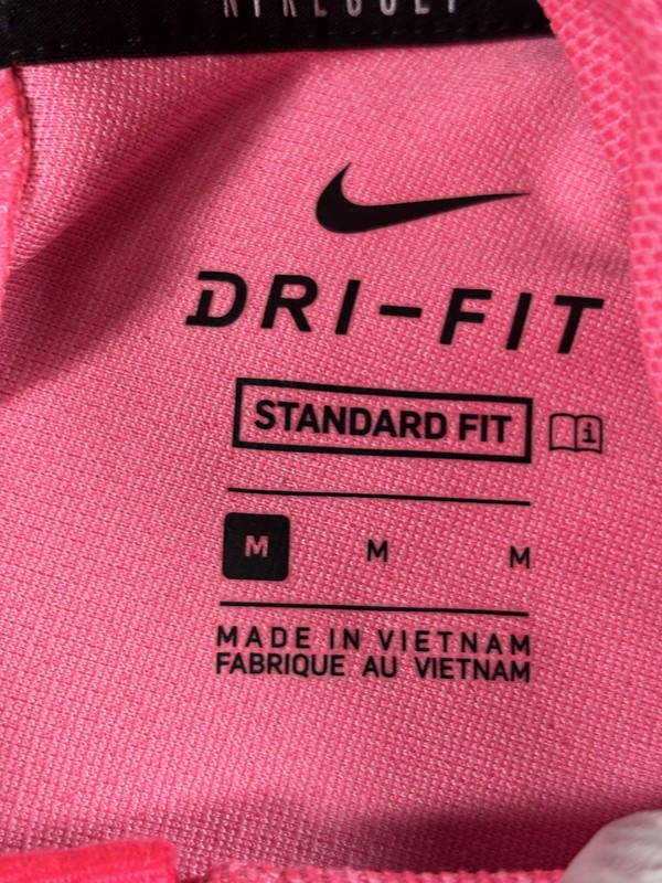 Nike Golf Pullover Shirt Mens Medium Pink Dri-FIT 1/4 Zip Mock Neck CU9828-639 gallery