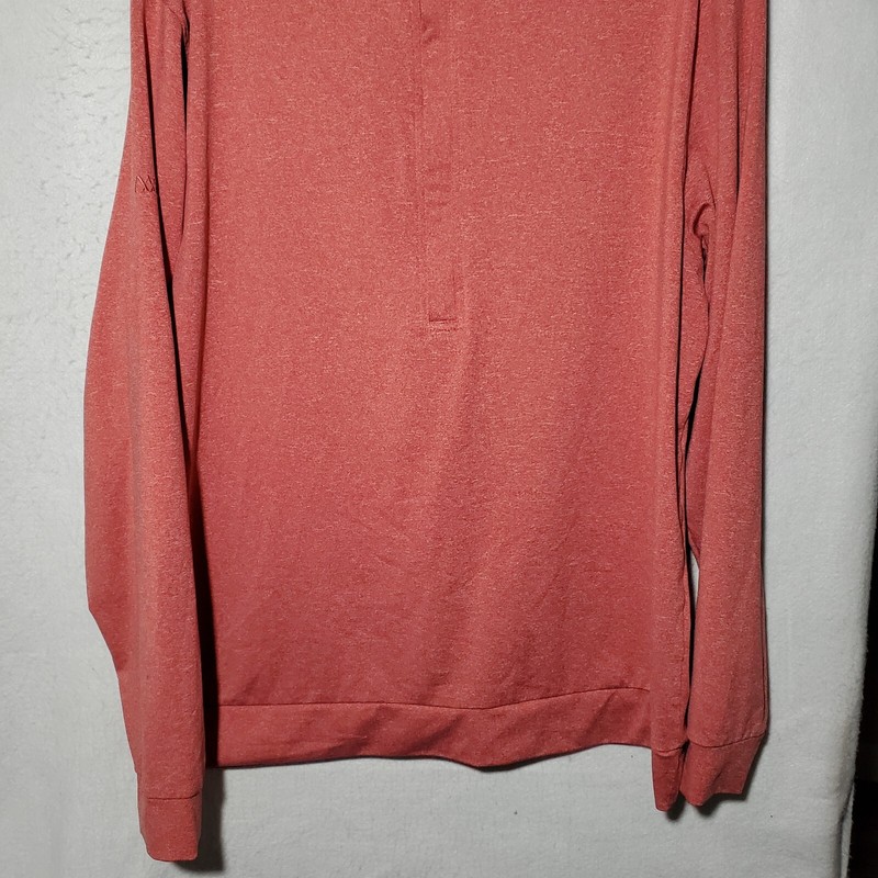 Matte Grey Shirt Men Large Salmon Pink Golf 1/4 Zip Long Sleeve Pullover gallery
