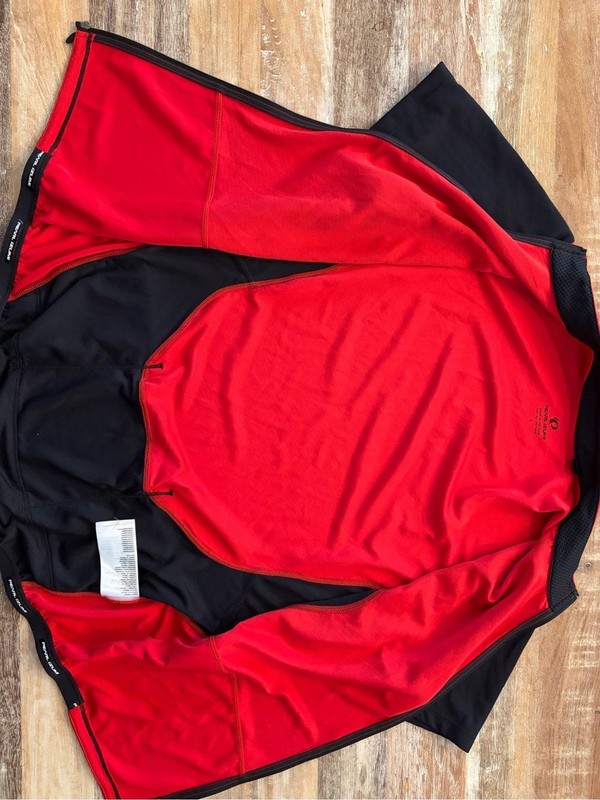 Pearl Izumi Men's Cycling Jersey Large Full Zip Red Black Road Bike Shirt gallery
