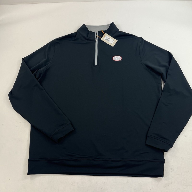 NEW Peter Millar Black 1/4 Zip Performance Pullover Size Large Georgia Bulldogs gallery