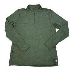 EUC VUORI Mens L Ease Performance 1/2 Zip 2.0 Mock Neck Green Long Sleeve