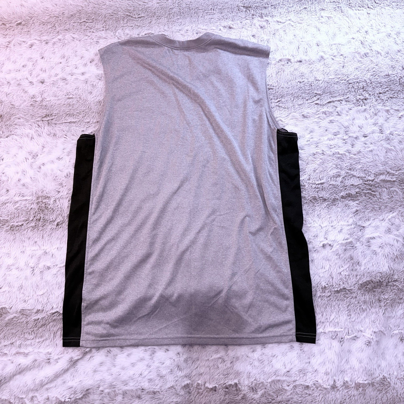 Nike Performance Men's Gray/Black Logo Tank L Crew Neck Lightweight Sleeveless gallery