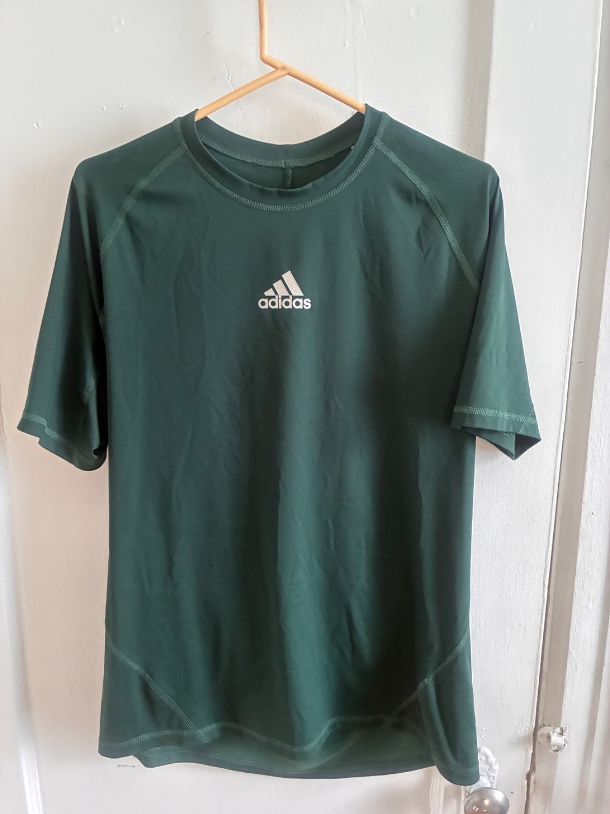 Adidas Men's Alphaskin Dark Green Climalite Techfit Compression T-Shirt gallery