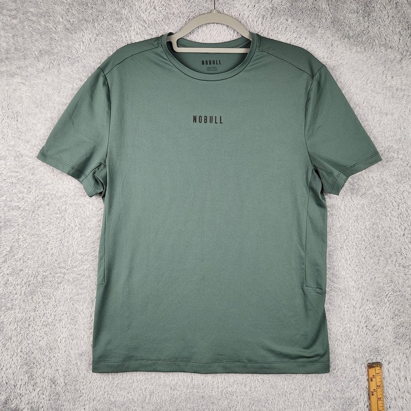 NOBULL Shirt Mens Medium Green Athletic Training Performance Preppy Lightweight gallery