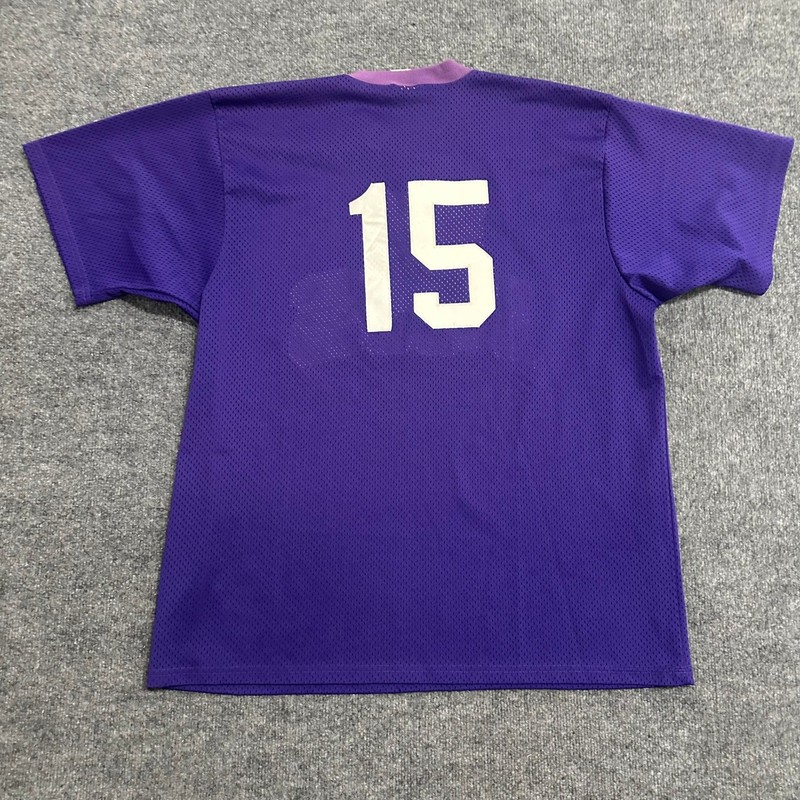 Alleson Athletic Jersey Mens XL Purple Mesh Henley FHS Baseball USA Made 6817 gallery