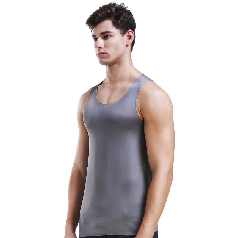 Men's vest, ice-silk seamless fitness tight breathable underwear, youth sports h