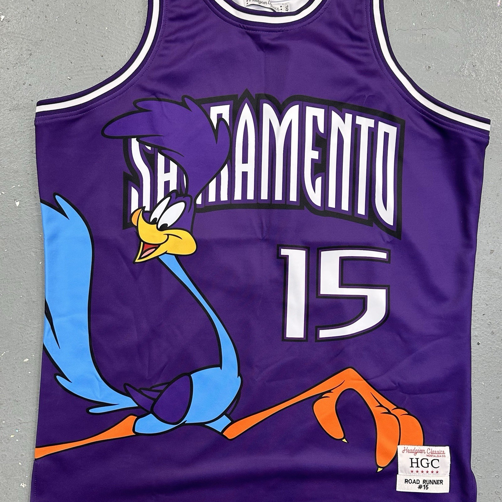 Headgear Classics Road Runner Basketball Jersey Mens 2XL* Sacramento 15 Purple gallery
