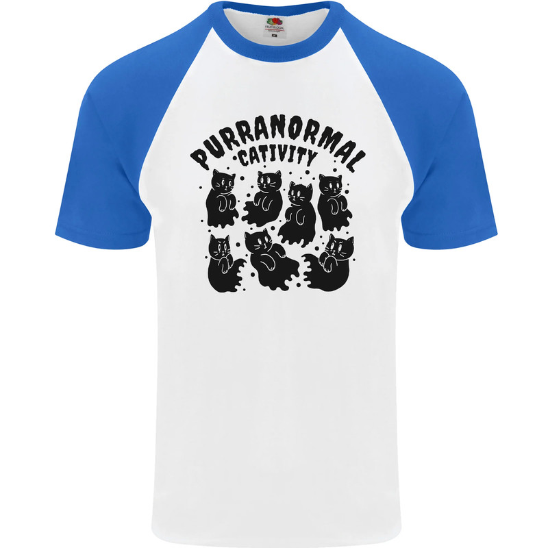 Purranormal Cativity Funny Cat Halloween Mens s/S Baseball T-Shirt gallery