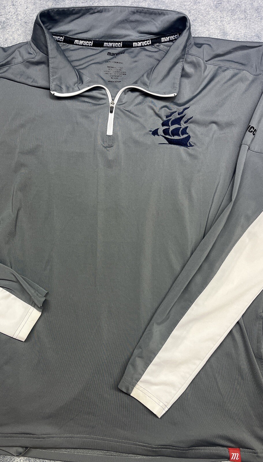 Mens Active Shirt Marucci Performance Training Long Sleeve Pockets 1/4 Zip Sz LG gallery