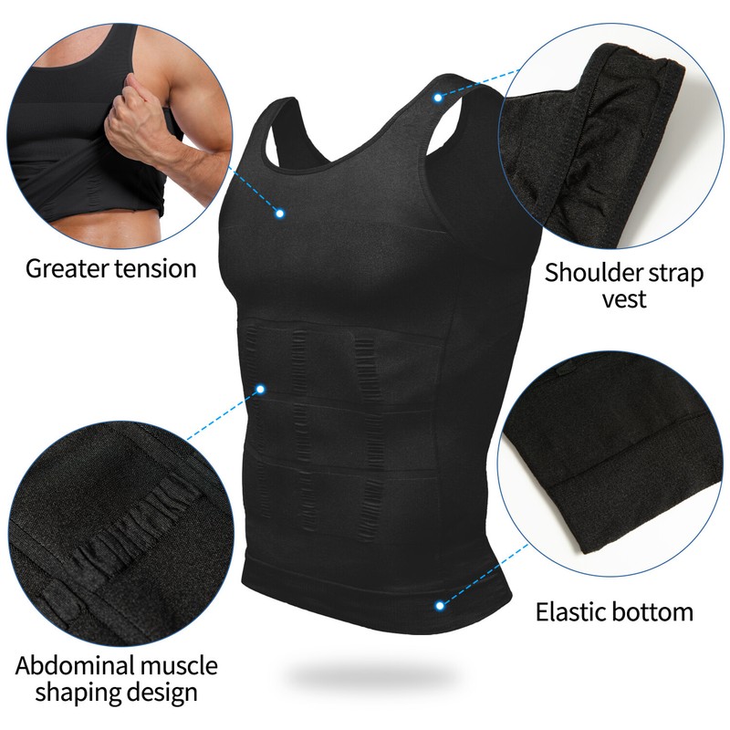 2/1PCS Men Body Shaper Slimming Tummy Vest Compression Shirt Tank Top Shapewear gallery