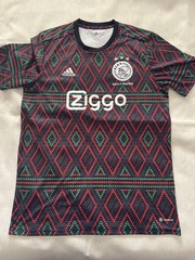 Adidas x Daily Paper Ajax Pre-Match Jersey in black & colorful geometric pattern