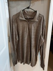 Men’s Eddie Bauer Heritage Wash Brown Ls 1/4 Zip Pullover Sz TXL GUC 😊