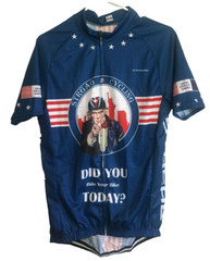 Strgao USA Americana Cycling Jersey Shirt Mens Size L Uncle Sam Stars Zip Front