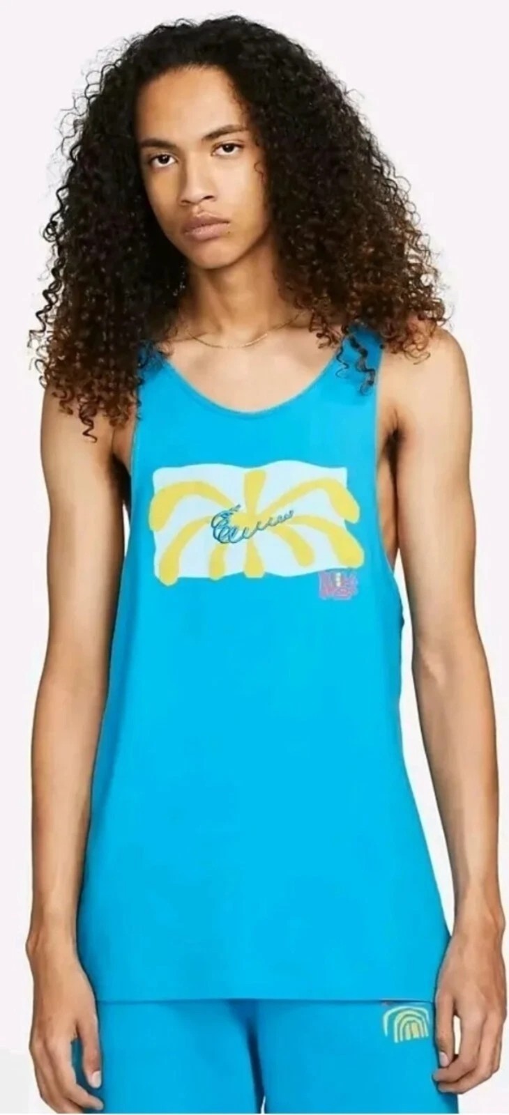 Nike Sportswear Spring Break Graphic Print Men's Blue Tank Top Large Unisex NWT gallery