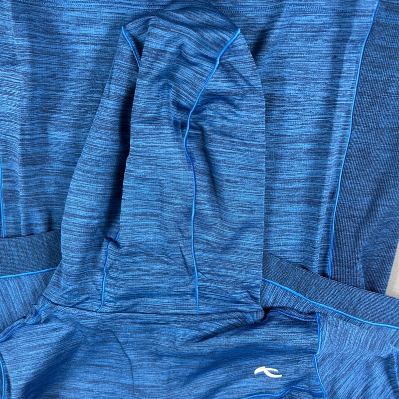 KJUS Golf Hoodie Liam Tech Wool 1/4 Zip Medium Bright Blue Polyester MSRP $249 gallery