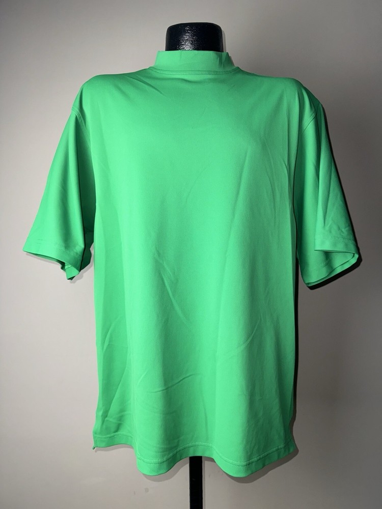 Men’s FootJoy Green Polyester Athletic Short-Sleeve Golf Turtleneck Medium