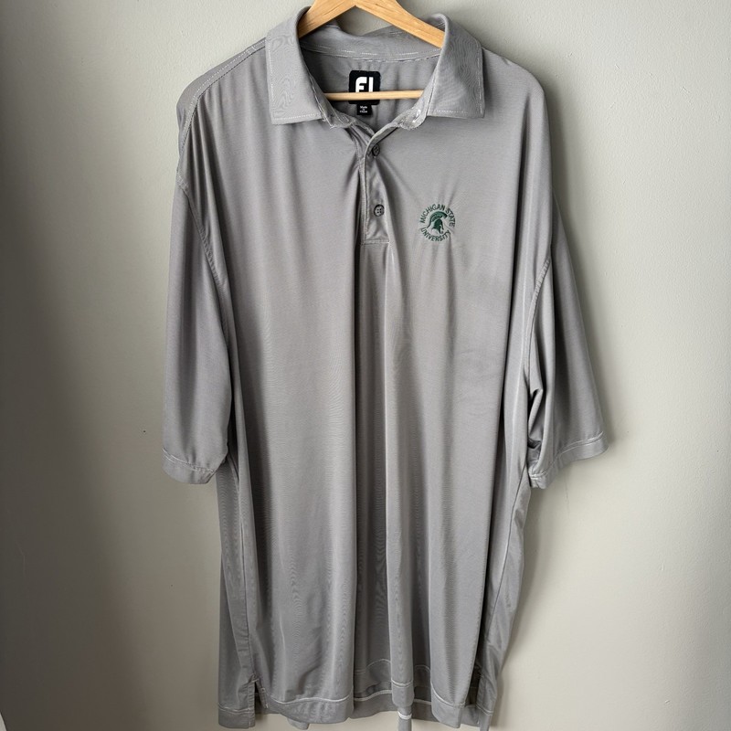 Footjoy FJ Golf Polo Shirt Men's Size XXL stripped- Michigan State Spartans gallery