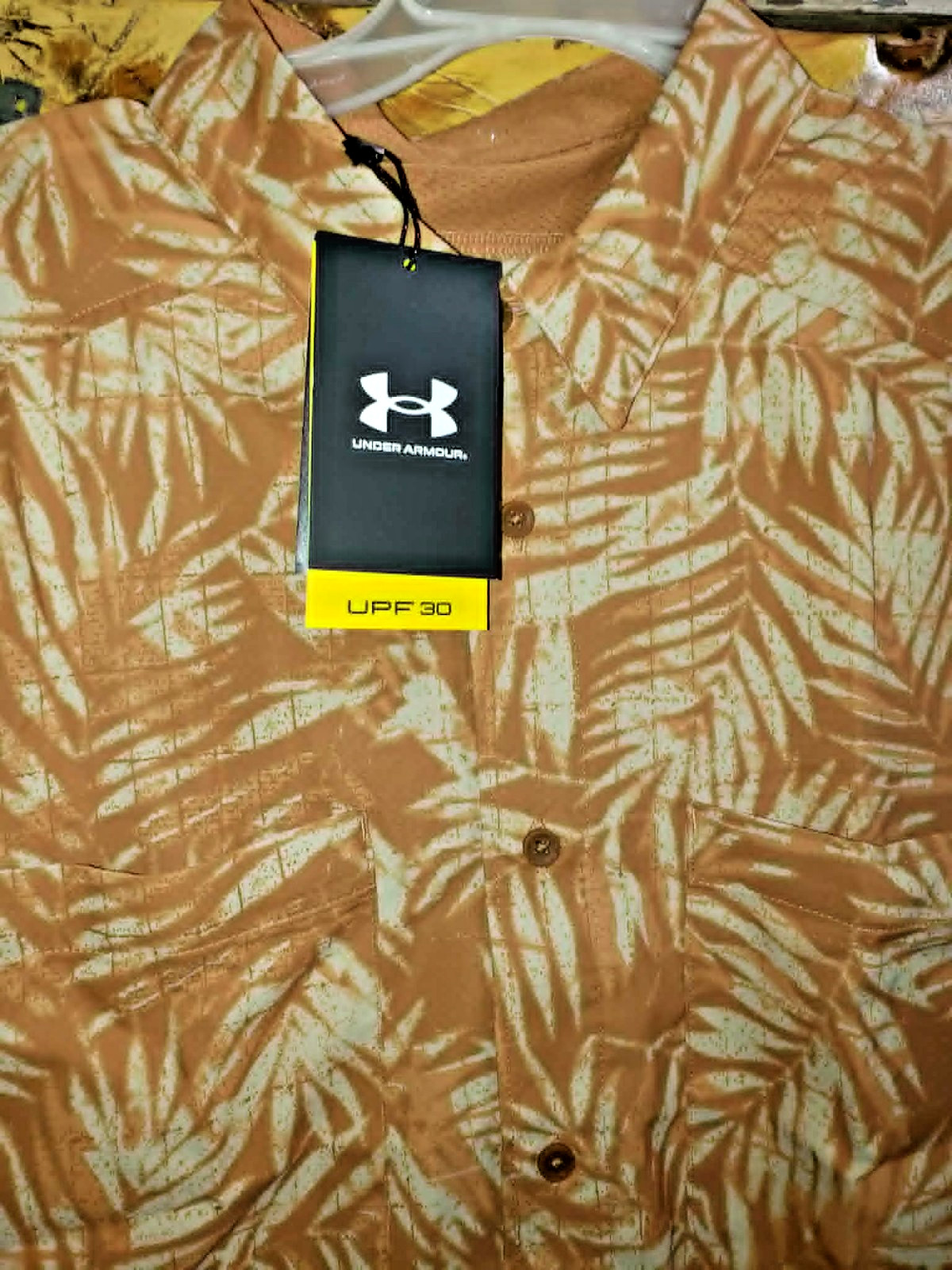 UNDER ARMOUR MEN'S L UA FLORAL LEAF PRO HYBRID PRINTED SHIRT SPF 30 AOP NWT gallery