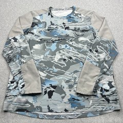 Under Armour Fish Shirt Men’s XL Gray Camo Coolswitch Thermocline Hybrid Crew