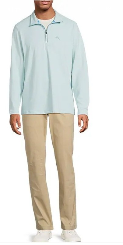 Tommy Bahama Island Zone 1/2 Zip Pullover Shirt Mens 2XL Blue Long Sleeve gallery