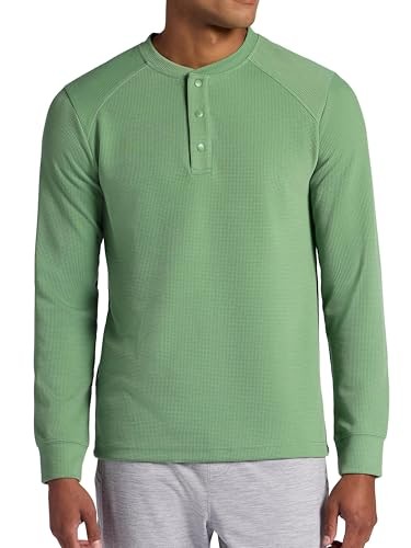 GAM233TL02 Gaiam Men's Cozy & Cool Henley Standard Fit, Size L, Loden Frost gallery