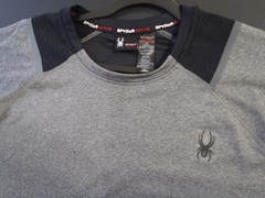 Spyder Active Wear Large Grey And Black Base Layer Item # 1437823 Long Sleve