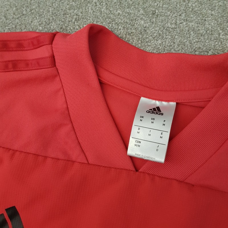 Adidas Manchester United Mens Top Medium Pink Red Football Training 2018/19 Utd gallery