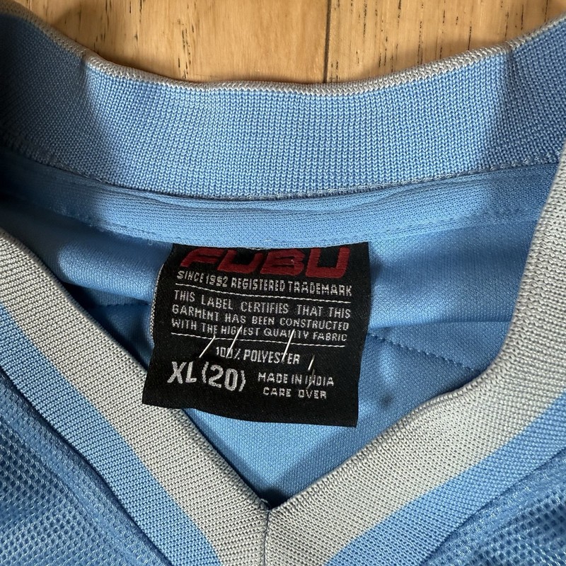 VINTAGE Fubu 05 Sports Series Football Jersey Mens XL Blue Pullover Y2K Hip Hop gallery