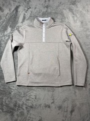 Turtleson Snap Pullover Mens Medium Gray Mock Neck Golf Lakewood Cup Fleece