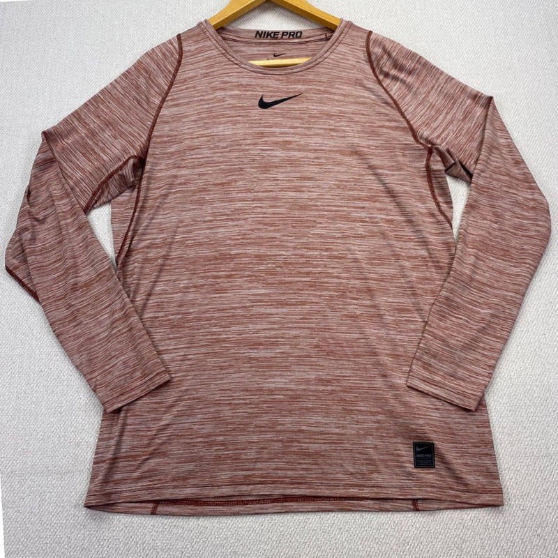 Nike Pro Dri-FIT Long Sleeve Compression Shirt Mens Large Heathered 922181-250 gallery