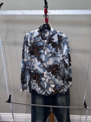 NWT Joel California 1970’s Floral LONG SLEEVE SHIRT Medium M Slim 15 x 32/33