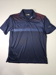 Callaway Opti-Dri Mens M Polo Shirt Red Navy Blue Digital Gradient Pattern Golf