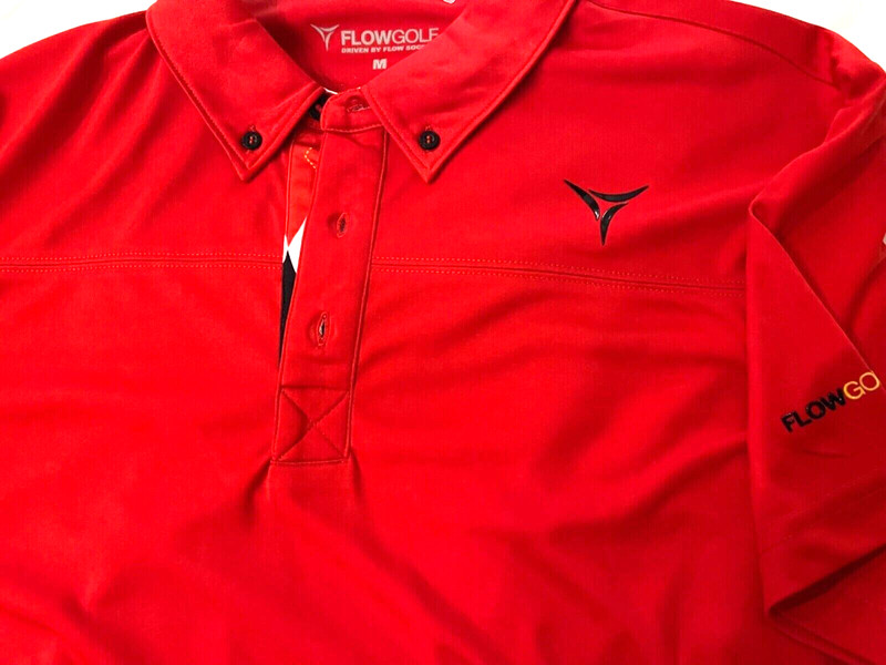 FLOW GOLF DRIVEN BY FLOW SOCIETY MEN'S RED ARGYLE POLO SHIRT SIZE MEDIUM NWT $49 gallery