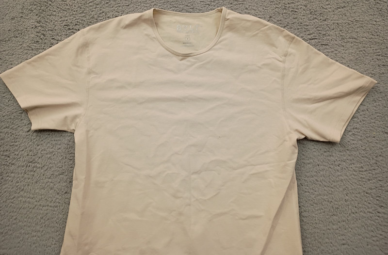 BYLT Premium Basics Drop Cut Lux Shirt Mens Medium Ivory Active Casual gallery