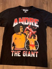 NEW No Tags Medium Andre the Giant WWE WWF Black Wrestling Throwback Shirt MD M