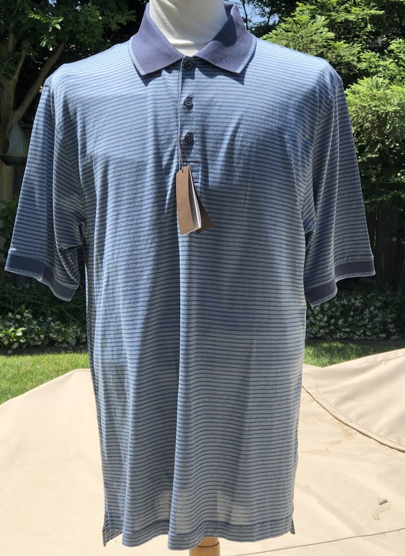 NWT Polo Tasso Elba Golf Mercerized Cotton Light Blue Sz M gallery