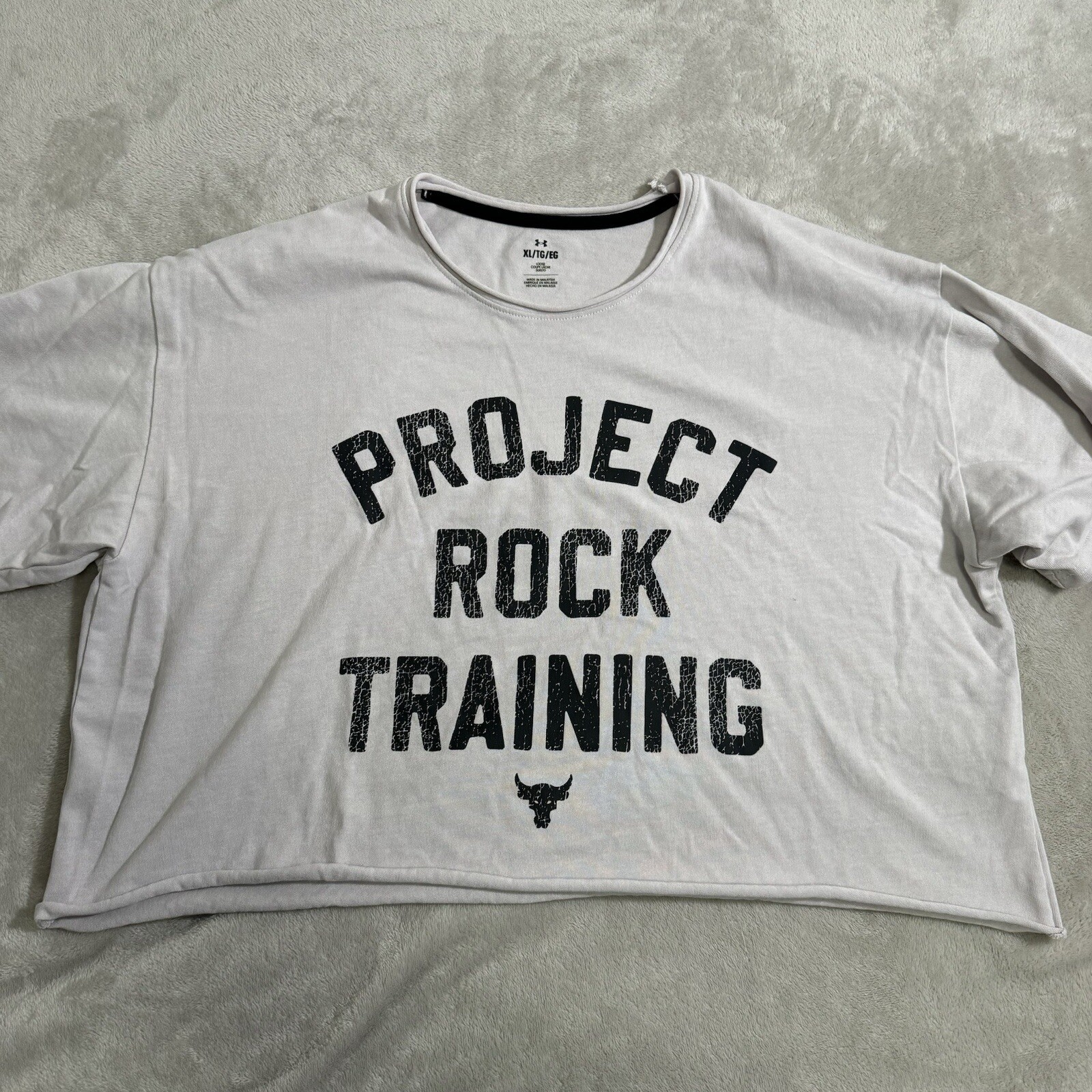 Under Armour Project Rock Heavyweight Stay Hungry Cutoff Gray T-Shirt Men's XL gallery