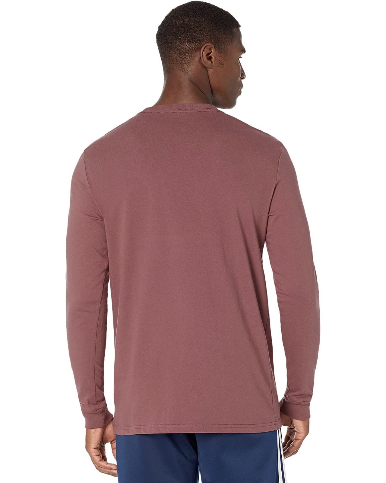 Adidas Size L Quiet Crimson Tee Mens Badge Of Sport Long Sleeve Cotton T-Shirt gallery