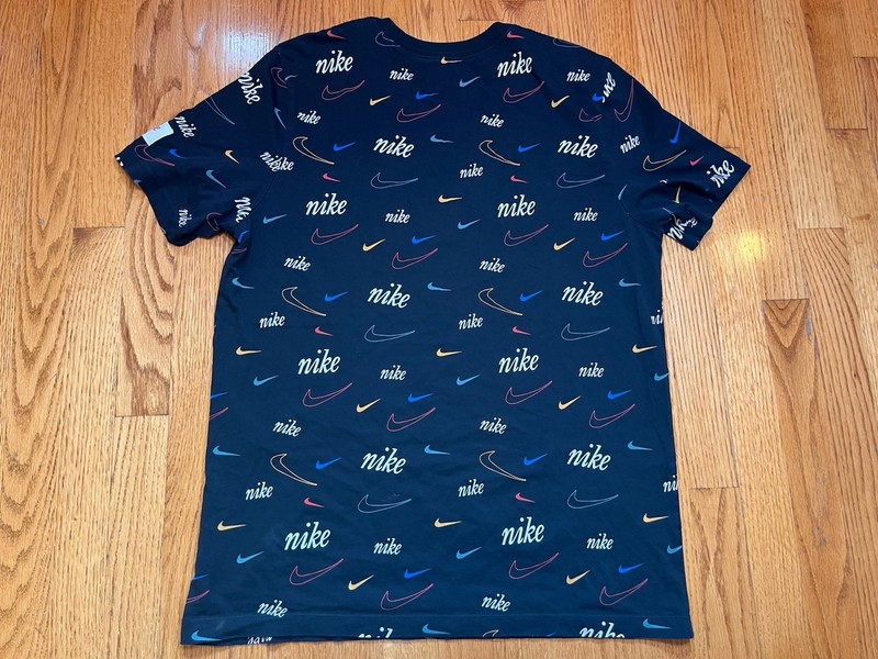 NIKE All Over Print T-SHIRT Black Large AOP DJ1391-010 LG L Tee gallery