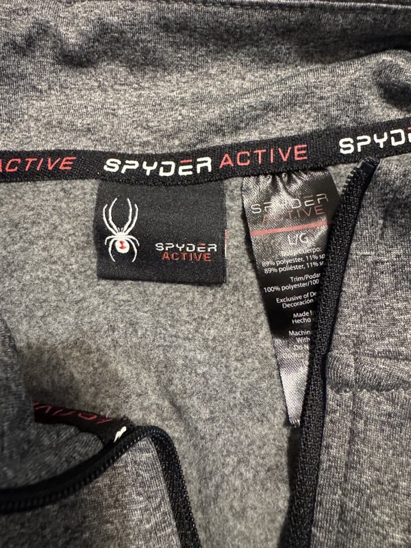 Spyder Active Men’s Quarter Zip Performance Pullover ProWB Gray Size L gallery