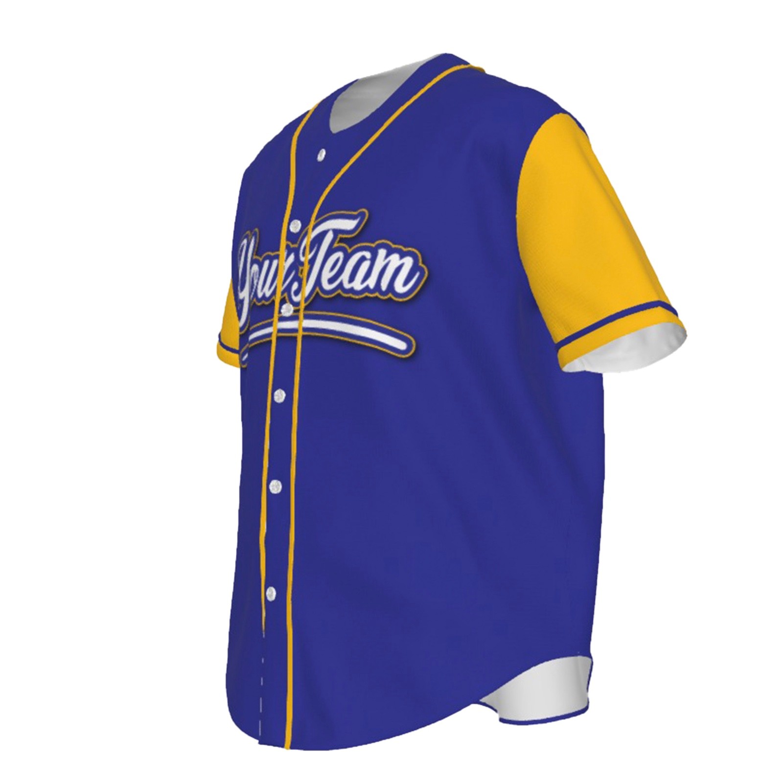 Fully Custom Blue and Yellow Baseball Softball Team Design Baseball Jersey BS-19 gallery